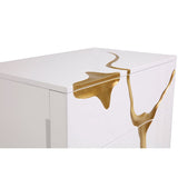 White & Gold 5-Drawer Chest | OROA Modern Aspen