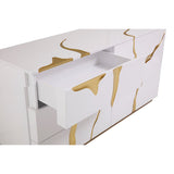 White & Gold 6-Drawer Dresser | OROA Modern Aspen