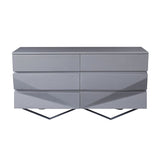 6-Drawer Matte Gray Dresser | OROA Modern Duke