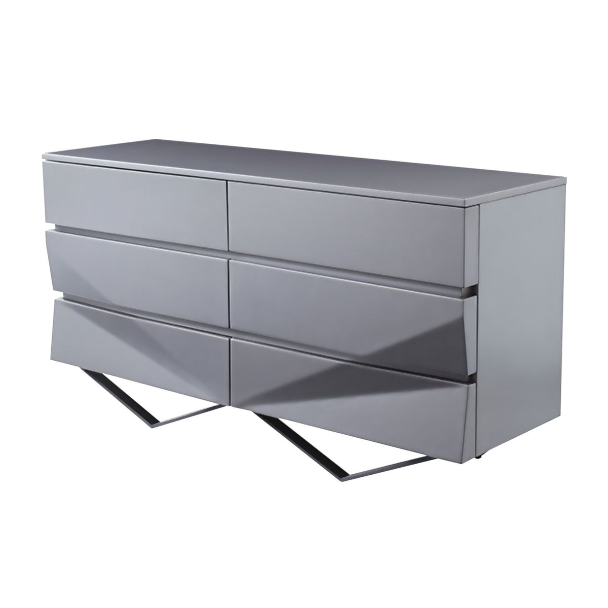 6-Drawer Matte Gray Dresser | OROA Modern Duke