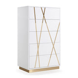 White 5-Drawer Chest | OROA Modern Nixa