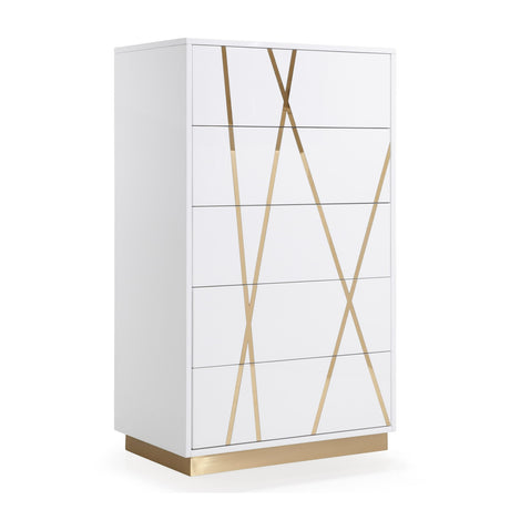 White 5-Drawer Chest | OROA Modern Nixa