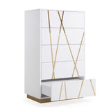 White 5-Drawer Chest | OROA Modern Nixa