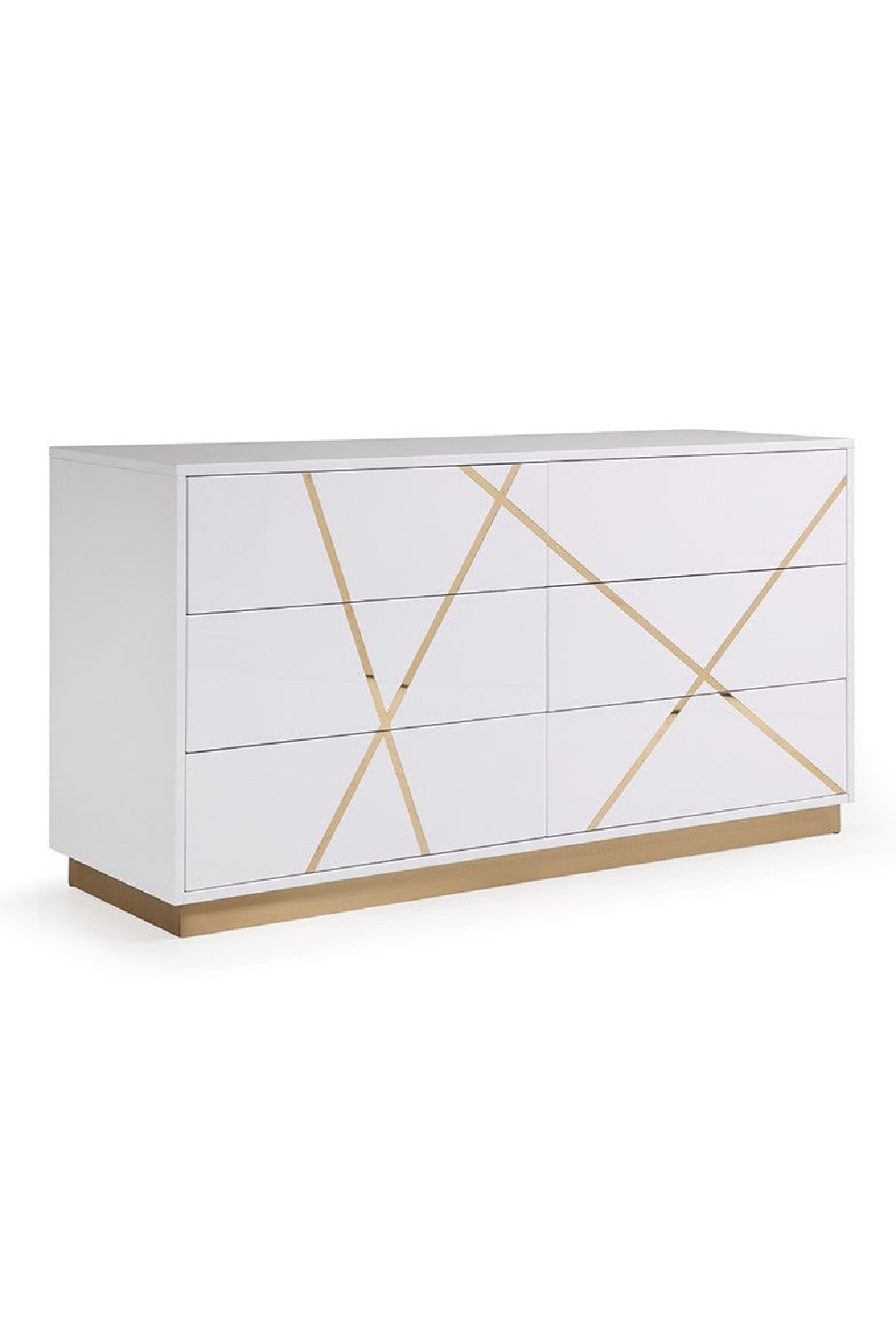 Glossy White 6-Drawer Dresser | OROA Modern Nixa | Oroa.com