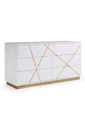 Glossy White 6-Drawer Dresser | OROA Modern Nixa | Oroa.com