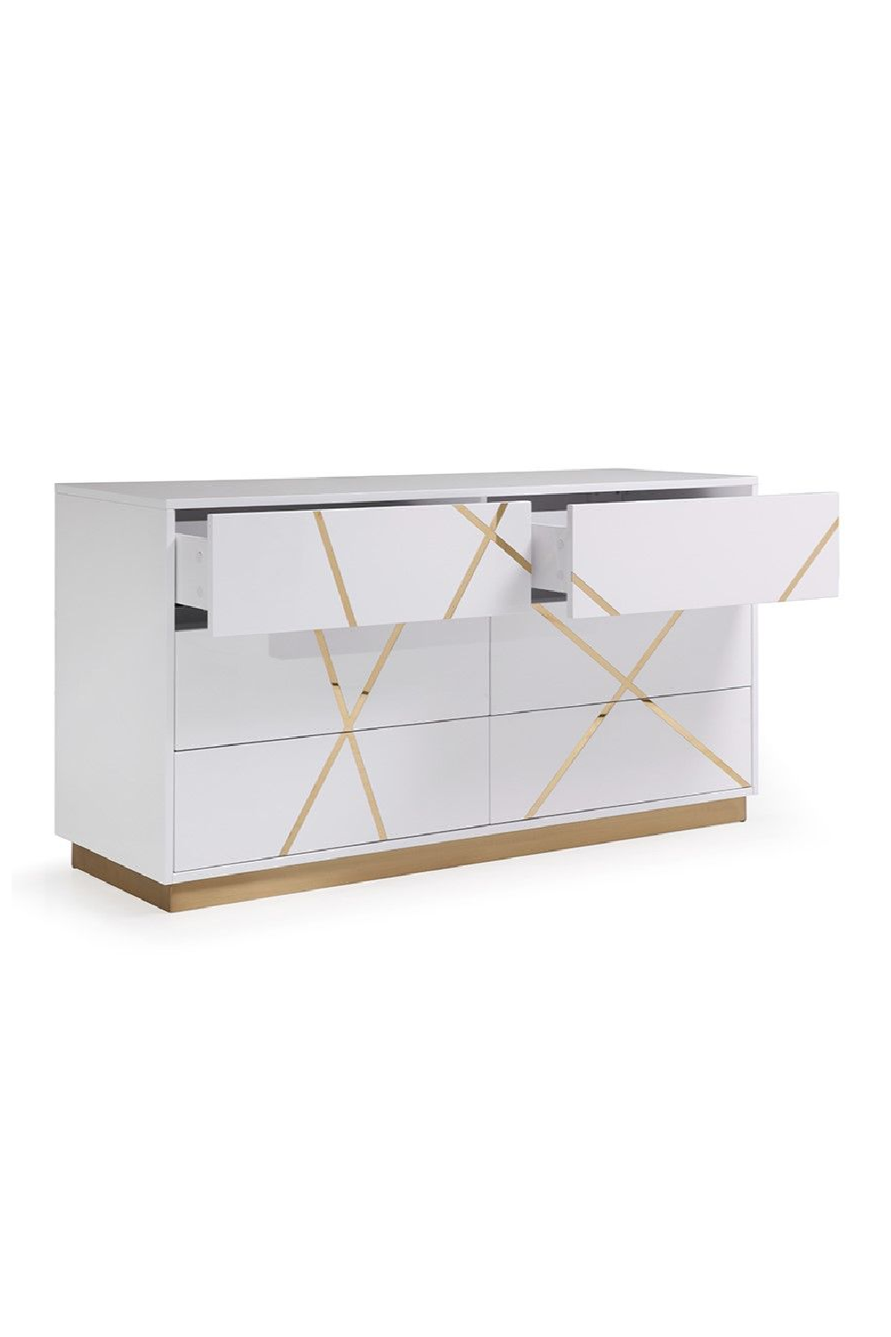 Glossy White 6-Drawer Dresser | OROA Modern Nixa | Oroa.com