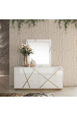 Glossy White 6-Drawer Dresser | OROA Modern Nixa | Oroa.com
