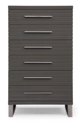 Gray Slatted 6-Drawer Chest | OROA Modern Splendor | Oroa.com