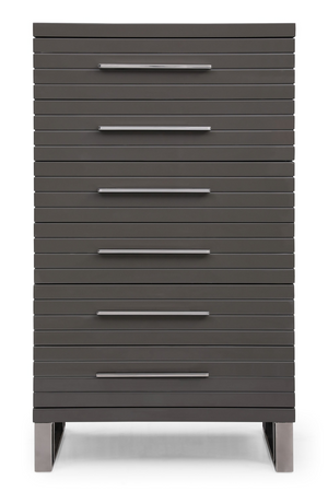 Gray Slatted 6-Drawer Chest | OROA Modern Splendor | Oroa.com
