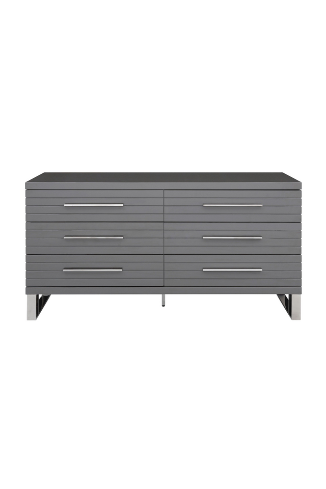 Gray Slatted 6-Drawer Dresser | OROA Modern Splendor | Oroa.com