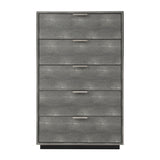 Dark Shagreen 5-Drawer Chest by OROA Modern Dynasty
