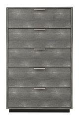 Dark Shagreen 5-Drawer Chest | OROA Modern Dynasty | Oroa.com
