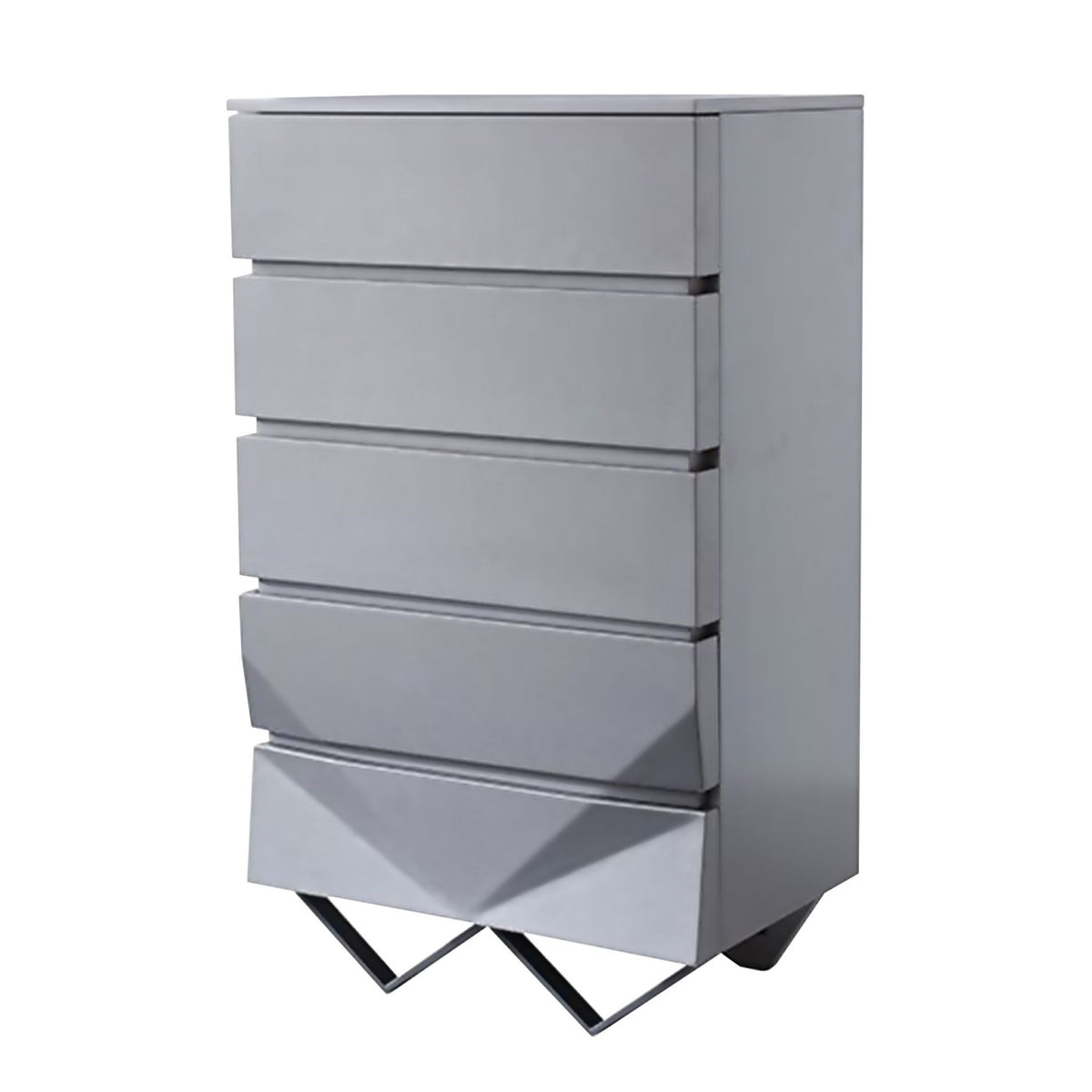 5-Drawer Matte Gray Chest | OROA Modern Duke