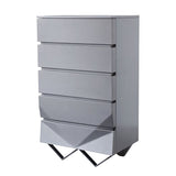 5-Drawer Matte Gray Chest | OROA Modern Duke