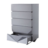 5-Drawer Matte Gray Chest | OROA Modern Duke