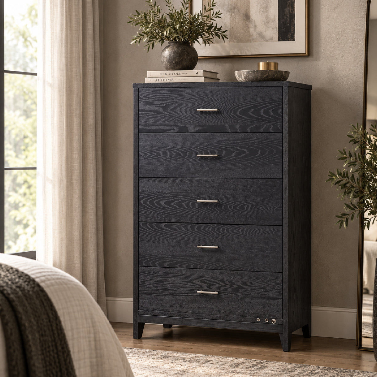 Gray Ash 5-Drawer Chest | OROA Modern Wales