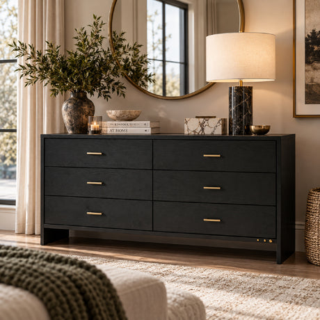 Modern European furniture - Gray Ash 6-Drawer Dresser - www.oroa.com