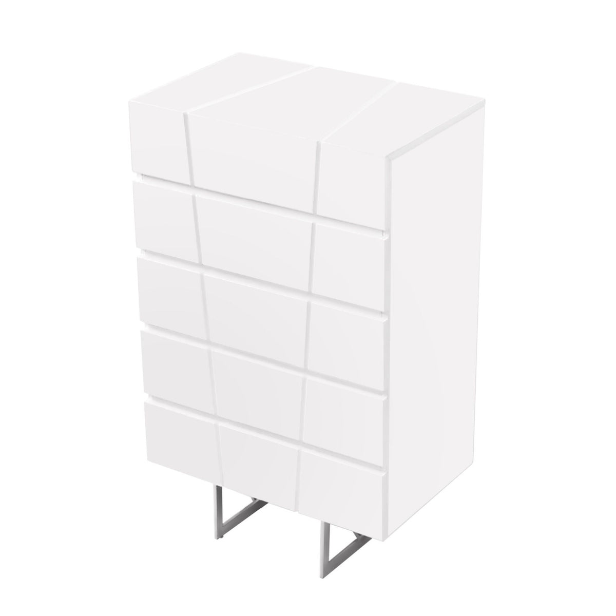 White Gloss 5-Drawer Chest | OROA Modern Chrysler