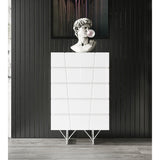 White Gloss 5-Drawer Chest | OROA Modern Chrysler