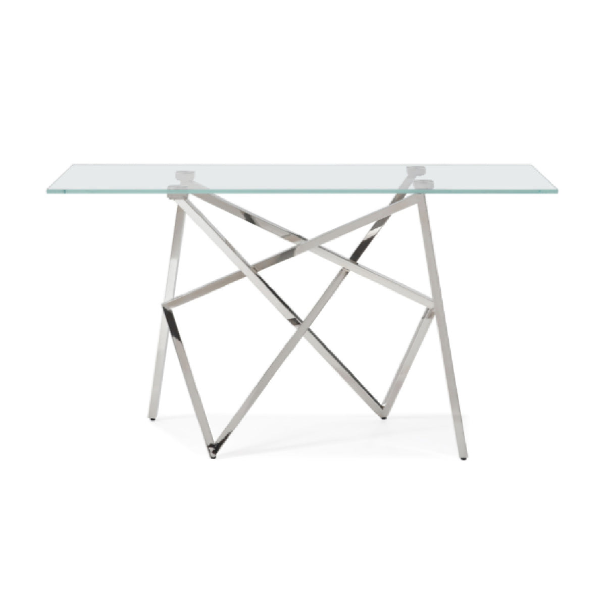 Glass & Stainless Steel Console Table | OROA Modern Hawkins