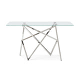 Glass & Stainless Steel Console Table | OROA Modern Hawkins