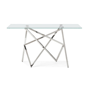 Modern European furniture - Glass & Stainless Steel Console Table - www.oroa.com