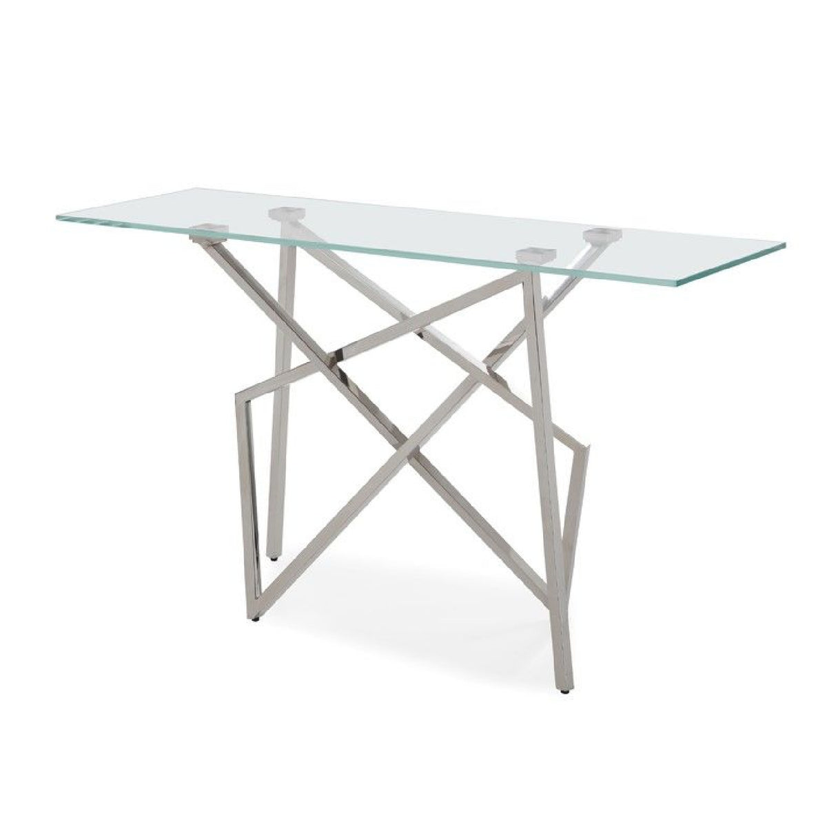 Glass & Stainless Steel Console Table | OROA Modern Hawkins
