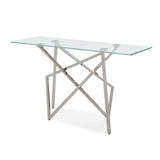Glass & Stainless Steel Console Table | OROA Modern Hawkins