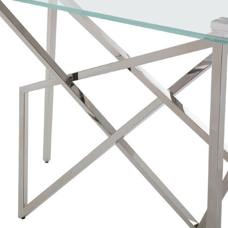 Glass & Stainless Steel Console Table | OROA Modern Hawkins