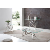 Glass & Stainless Steel Console Table | OROA Modern Hawkins