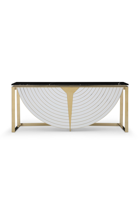 Gold-Framed Black Marble Console | OROA Modern Flavio | Oroa.com