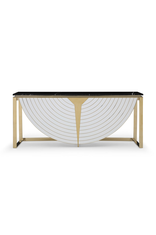 Gold-Framed Black Marble Console | OROA Modern Flavio | Oroa.com