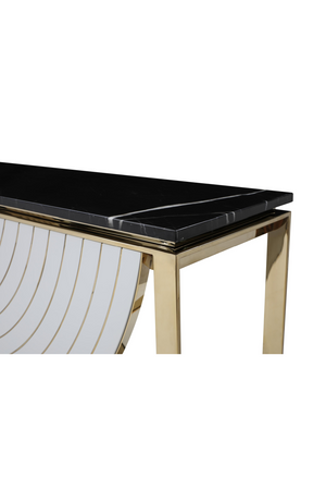 Gold-Framed Black Marble Console | OROA Modern Flavio | Oroa.com