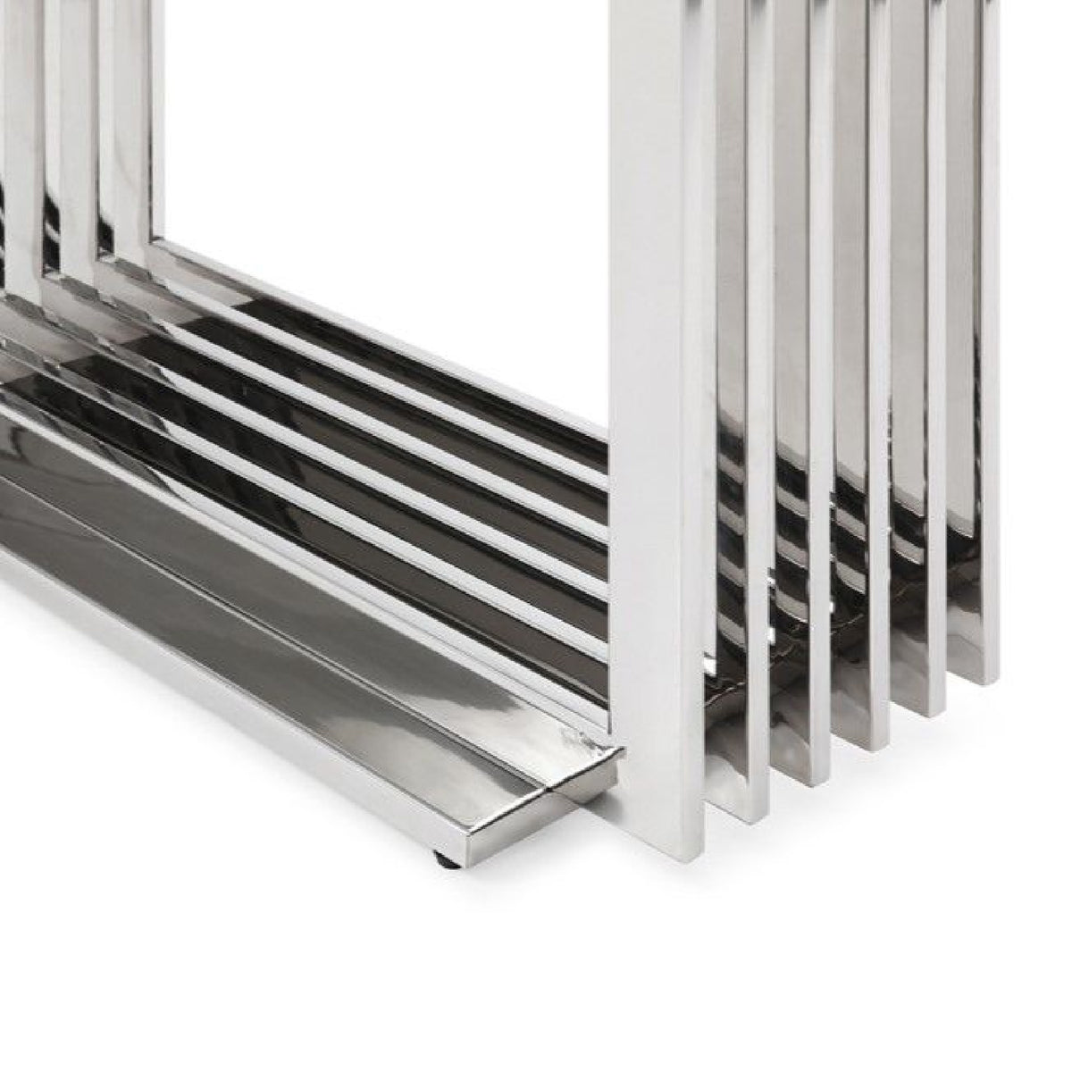 White Marble & Stainless Steel Console Table | OROA Modern Kingsley