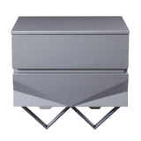 2-Drawer Matte Gray Nightstand | OROA Modern Duke