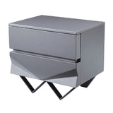 2-Drawer Matte Gray Nightstand | OROA Modern Duke