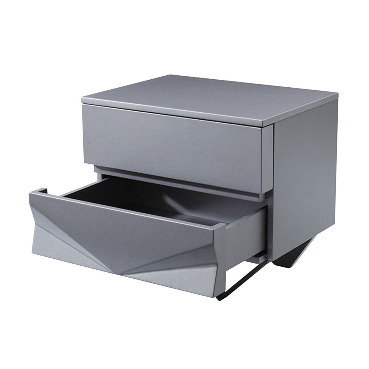 2-Drawer Matte Gray Nightstand | OROA Modern Duke