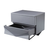 2-Drawer Matte Gray Nightstand | OROA Modern Duke