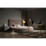 2-Drawer Matte Gray Nightstand | OROA Modern Duke