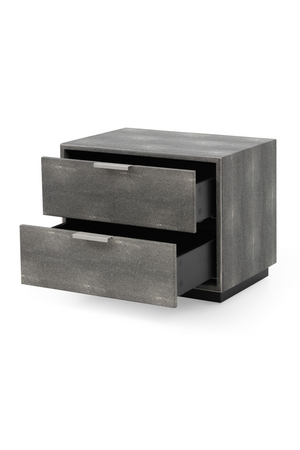 Dark Shagreen 2-Drawer Nightstand | OROA Modern Dynasty | Oroa.com