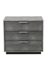 Dark Shagreen 3-Drawer Nightstand | OROA Modern Dynasty | Oroa.com