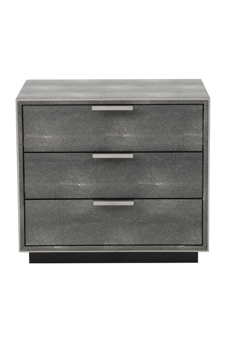 Dark Shagreen 3-Drawer Nightstand | OROA Modern Dynasty | Oroa.com