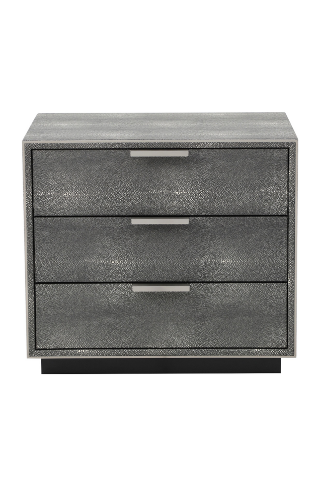 Dark Shagreen 3-Drawer Nightstand | OROA Modern Dynasty | Oroa.com