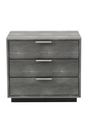Dark Shagreen 3-Drawer Nightstand | OROA Modern Dynasty | Oroa.com