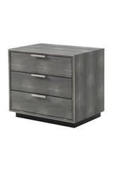 Dark Shagreen 3-Drawer Nightstand | OROA Modern Dynasty | Oroa.com