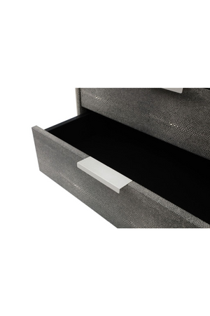 Dark Shagreen 3-Drawer Nightstand | OROA Modern Dynasty | Oroa.com