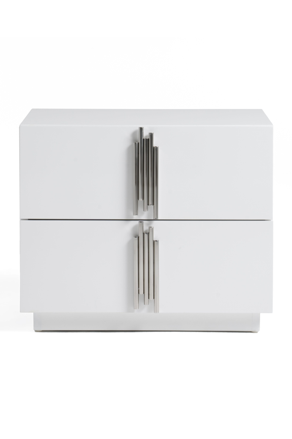 White High-Gloss 2-Drawer Nightstand | OROA Modern Token | Oroa.com