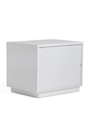 White High-Gloss 2-Drawer Nightstand | OROA Modern Token | Oroa.com