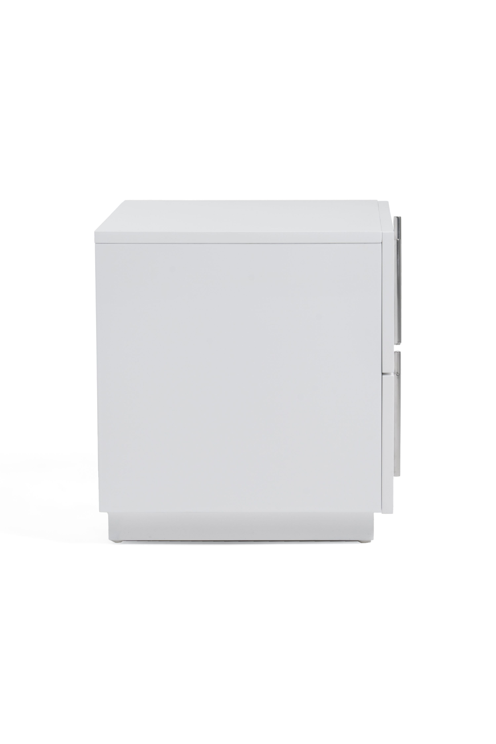 White High-Gloss 2-Drawer Nightstand | OROA Modern Token | Oroa.com