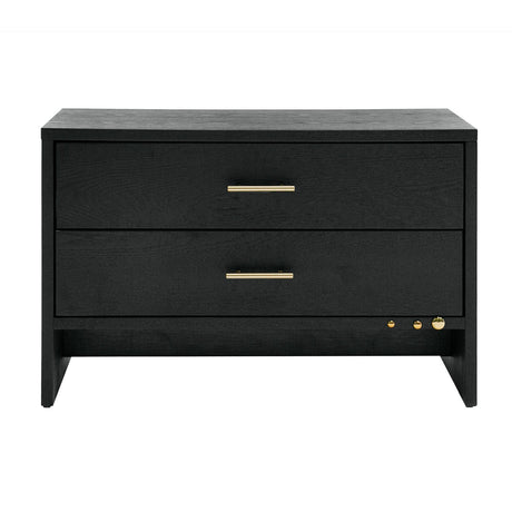 Modern European furniture - Gray Ash 2-Drawer Nightstand - www.oroa.com